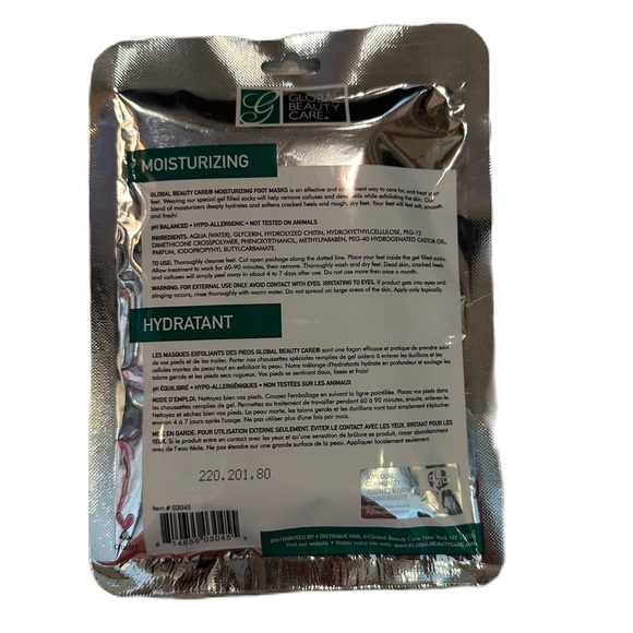 Global Beauty Care Moisturizing Foot Mask Treatment 1 Pair - Picture 2 of 2